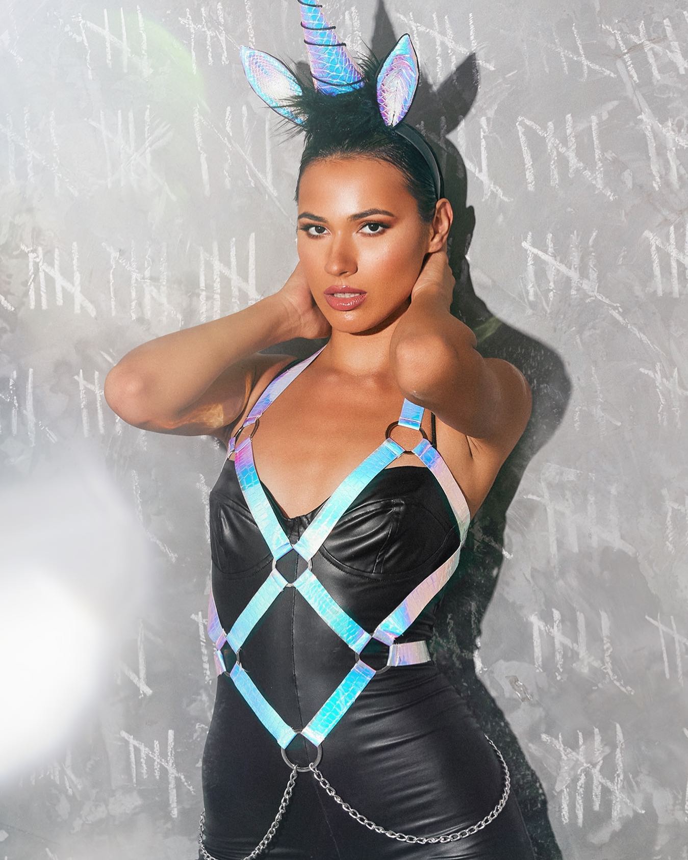 Women's black unicorn costume